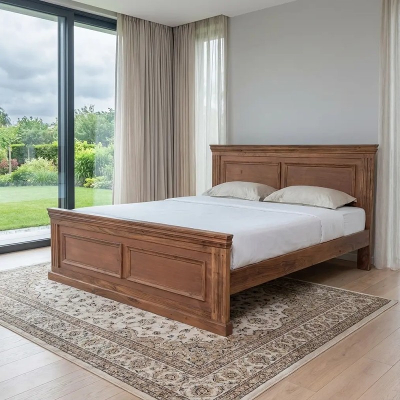 Home moi wooden double bed king size hd bd 080